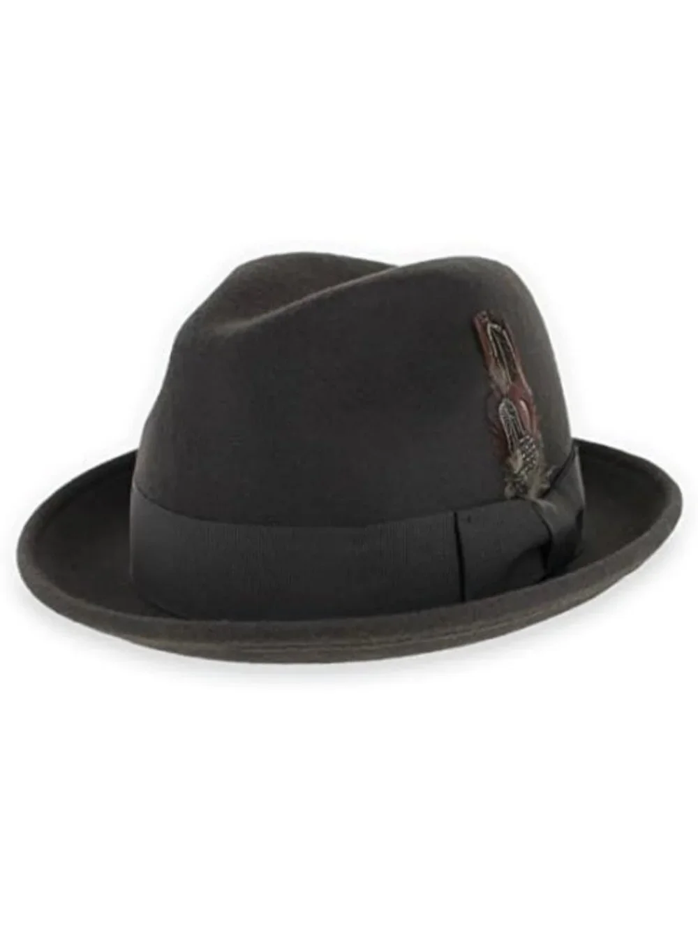 Vintage Wool Trilby Fedora Hat for Men & Women - Snap Brim, Classic Style